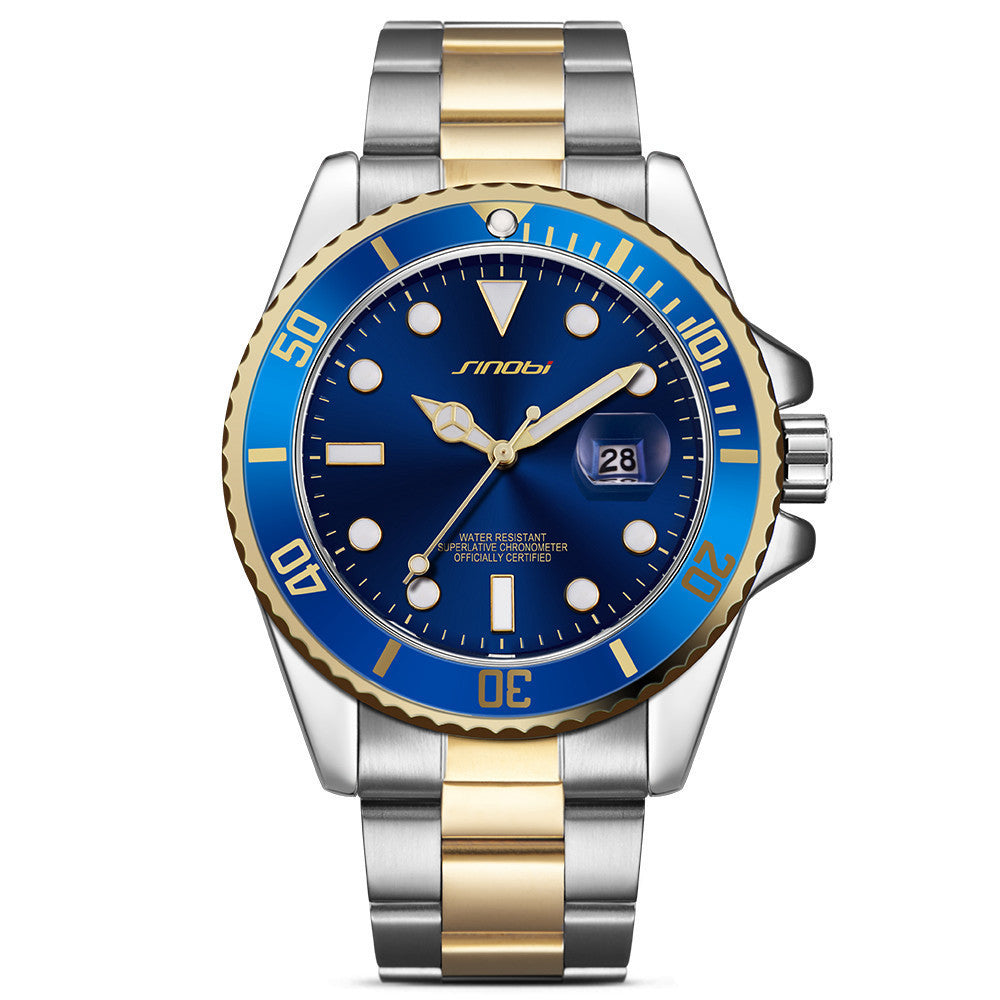 New Men's High-grade Steel Belt Luminous Waterproof Quartz Watch