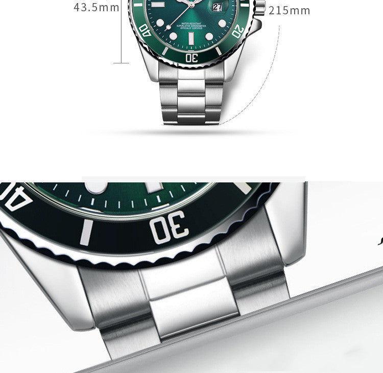 New Men's High-grade Steel Belt Luminous Waterproof Quartz Watch