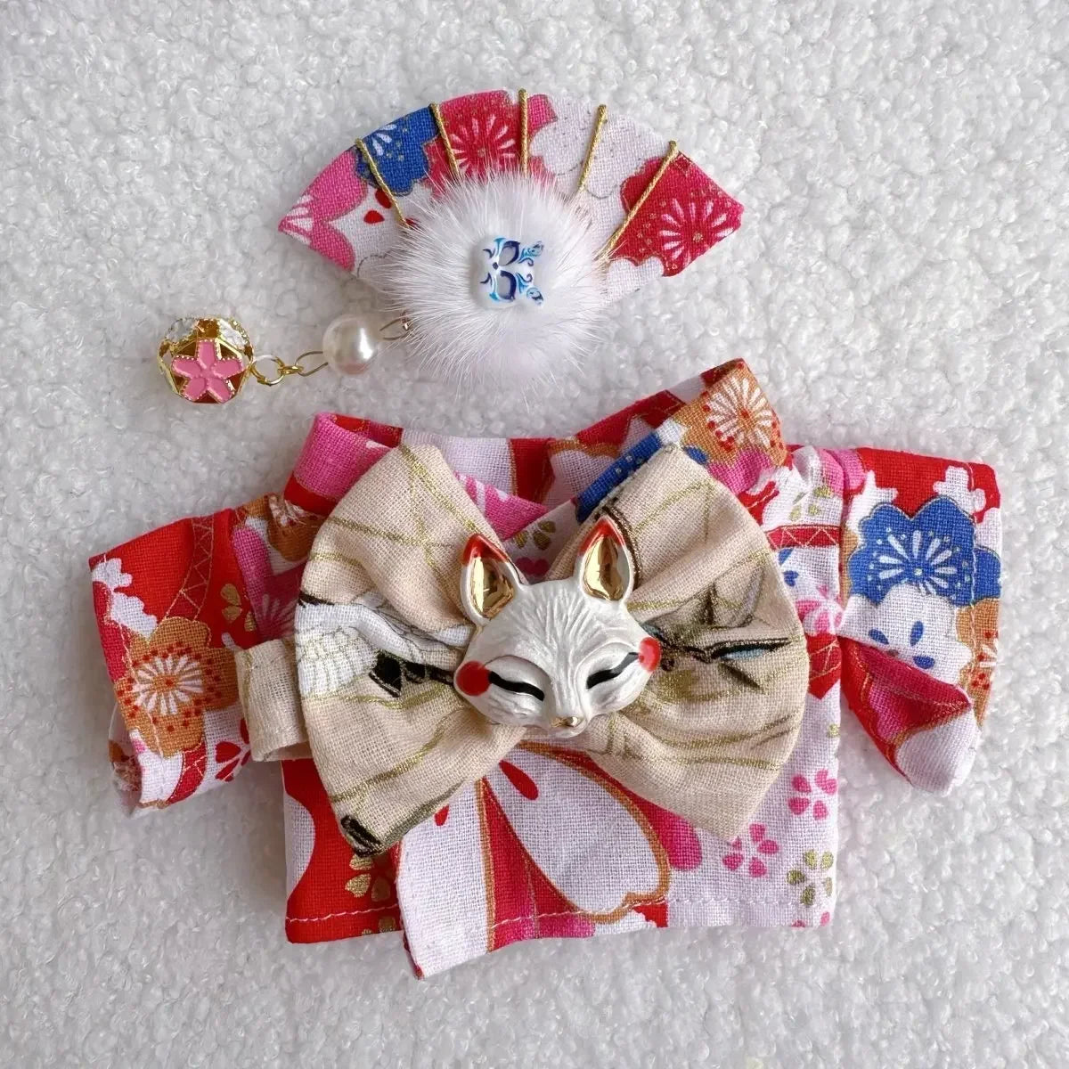 Labubu Doll Outfit Big Into Energy Style 15cm V3 Traditional Kimono Clothes Set for Ropa Labubu