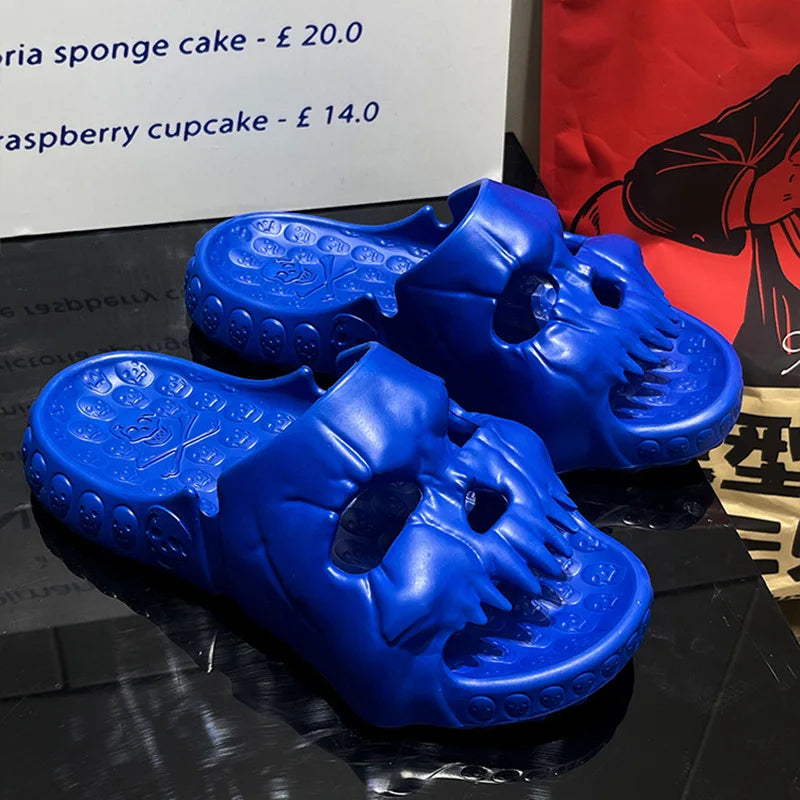 2024 Summer Skull Men Women Slippers Easter Slippers Male Outdoor Fun Novelty Slide Thick Sole Platform Beach Soft Women Sandal