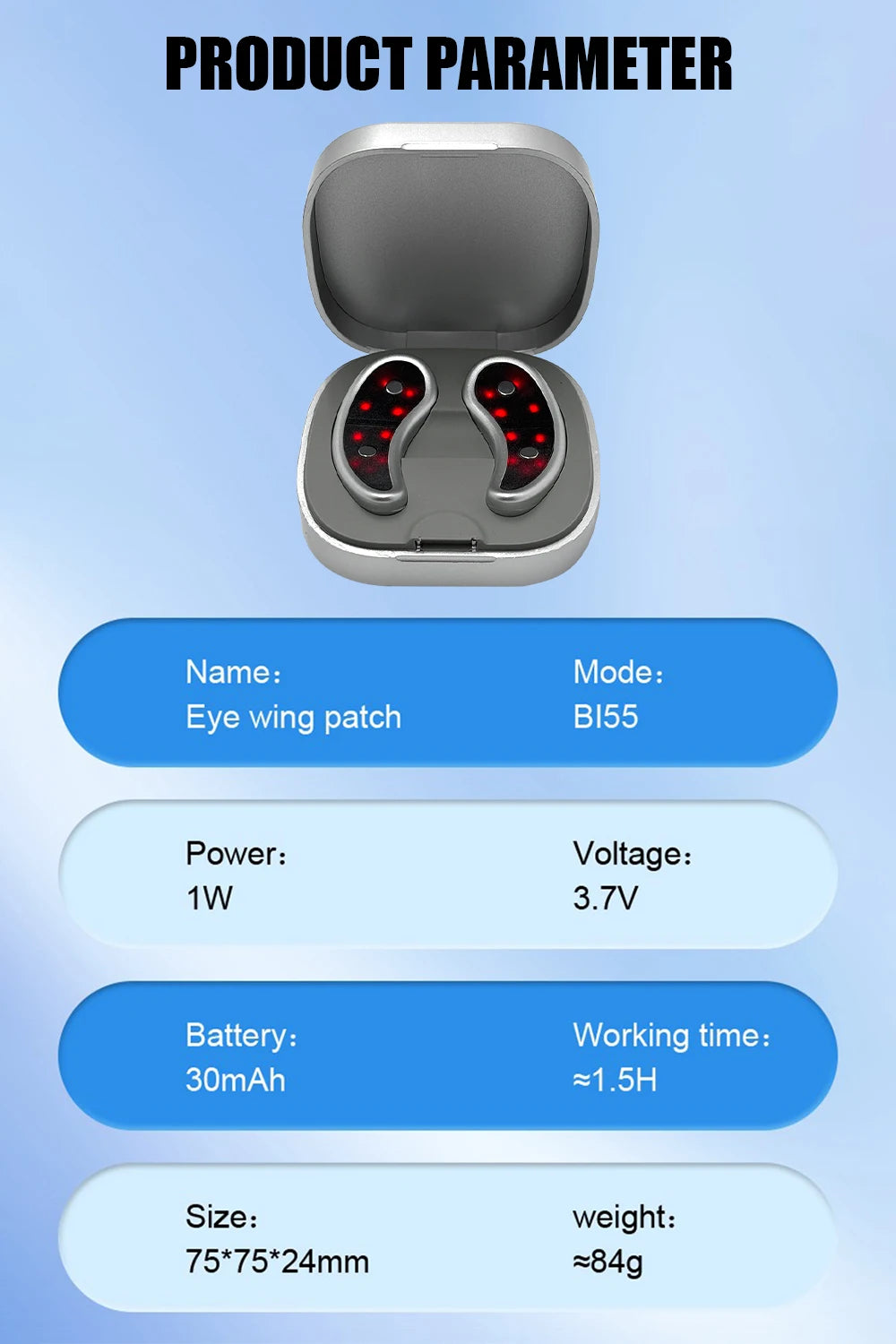 EMS Pulse Micro-current Led Red Light Eye Care Therapy Device Eye Massager For Treatment Under Eye Wrinkle To Relieve Fatigue