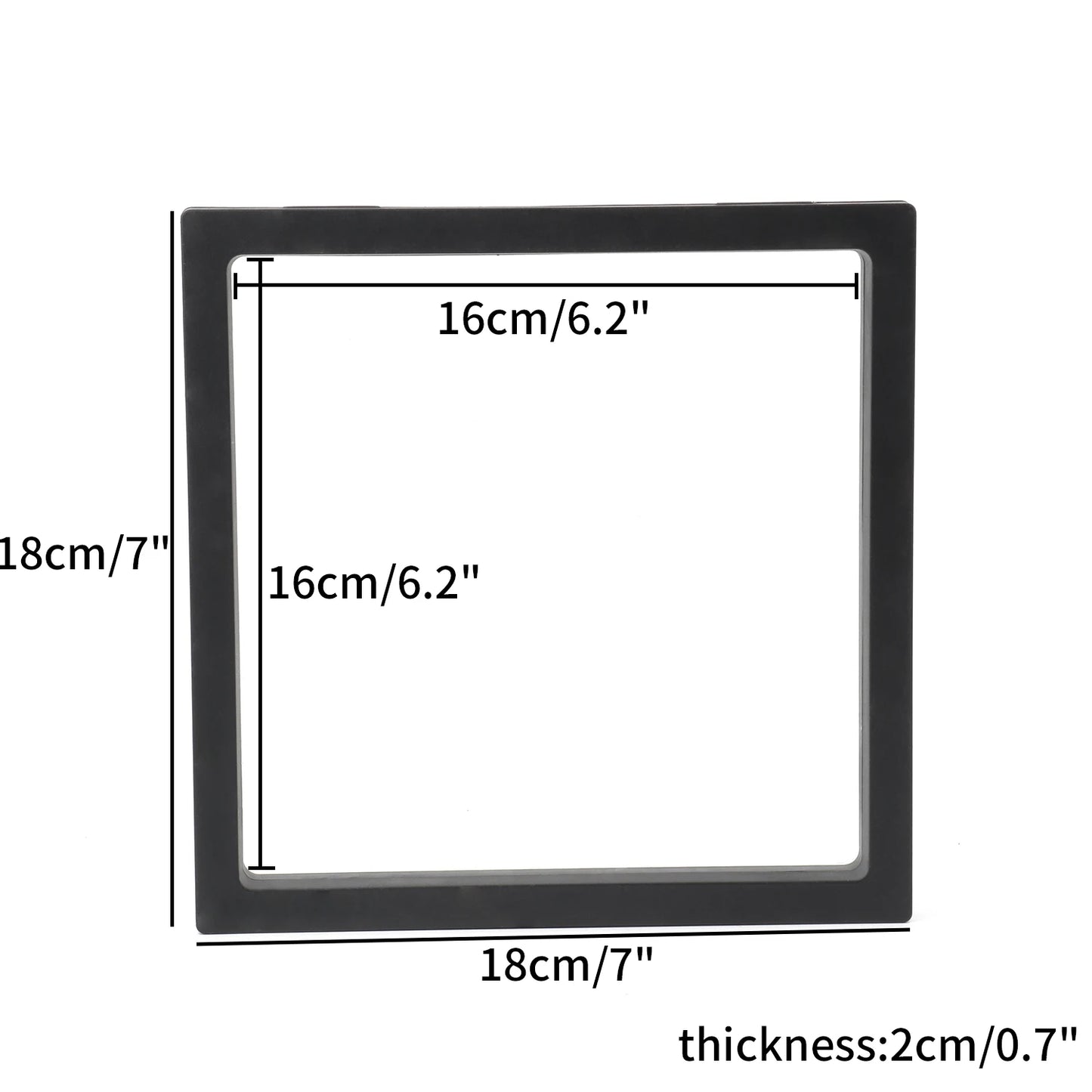 Black 3D Free Stand Suspension Floating Case Frame Membrane Display For Jewelry Storage Ring Earrings Necklace Accessories Box