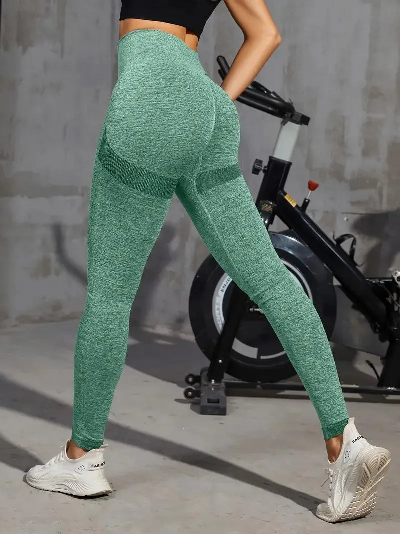 High Waist Yoga Pant Women's Activewear for Running Cycling and Gym Hip Lifting and Slimming Pants Leggings Solid Color