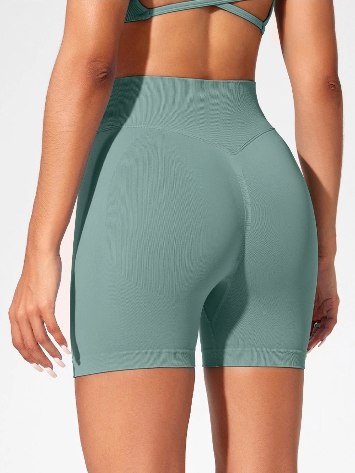 Summer High Waisted Yoga Shorts Fashionable and Sexy Running Fitness Pants Solid Color Yoga Leggings