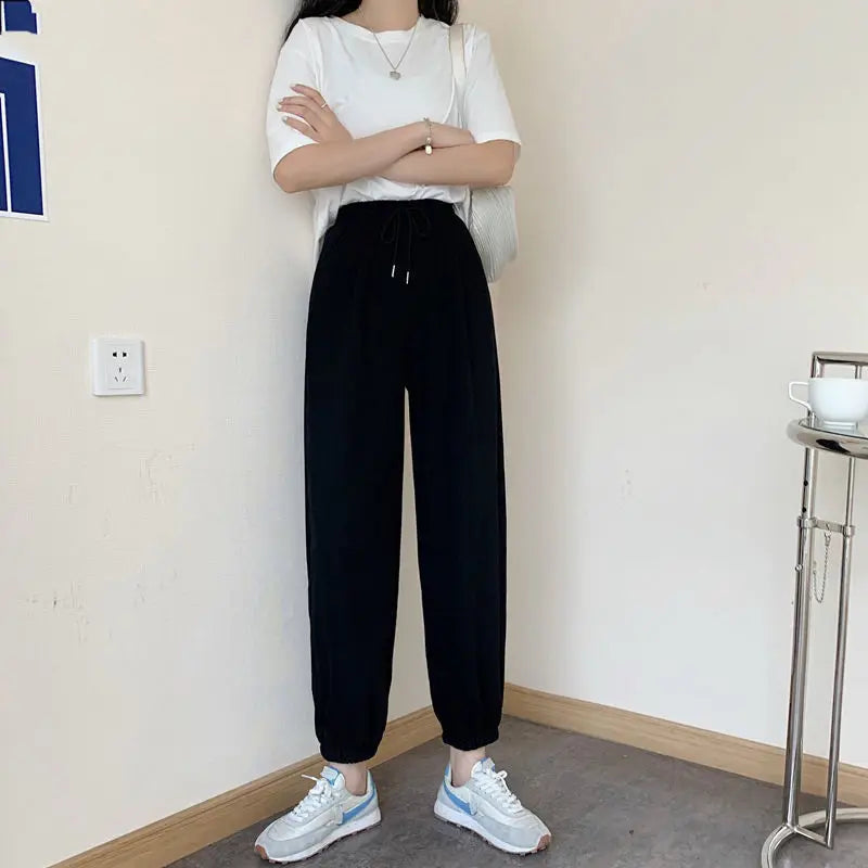 New Joggers Sports Hip Hop Running Pants Drawstring Women Lady Girls Sweatpants Comfortable Oversized Female Streetwear Trousers