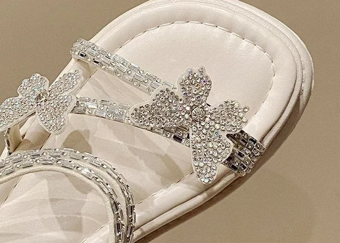 Butterfly Platform Sandals for Women Low Price Summer 2025 Comfortable Woman Shoes The Best Trend New Breathable Fashion Korea