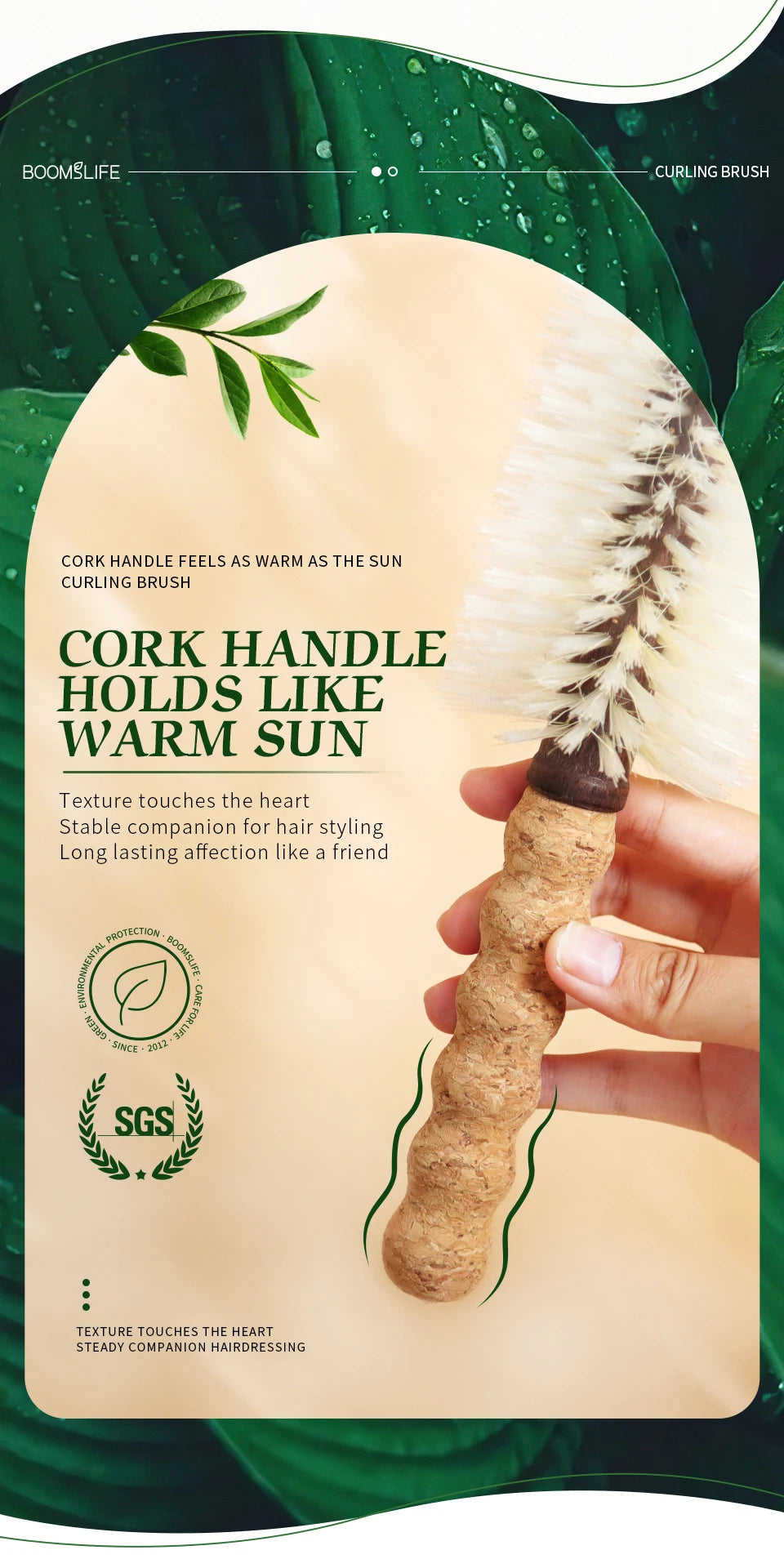 Personalized Name Boar Bristle Roller Hair Brush Cork handle Women Round Rolling Brush Barrel Curling Straight Twill Hair Comb