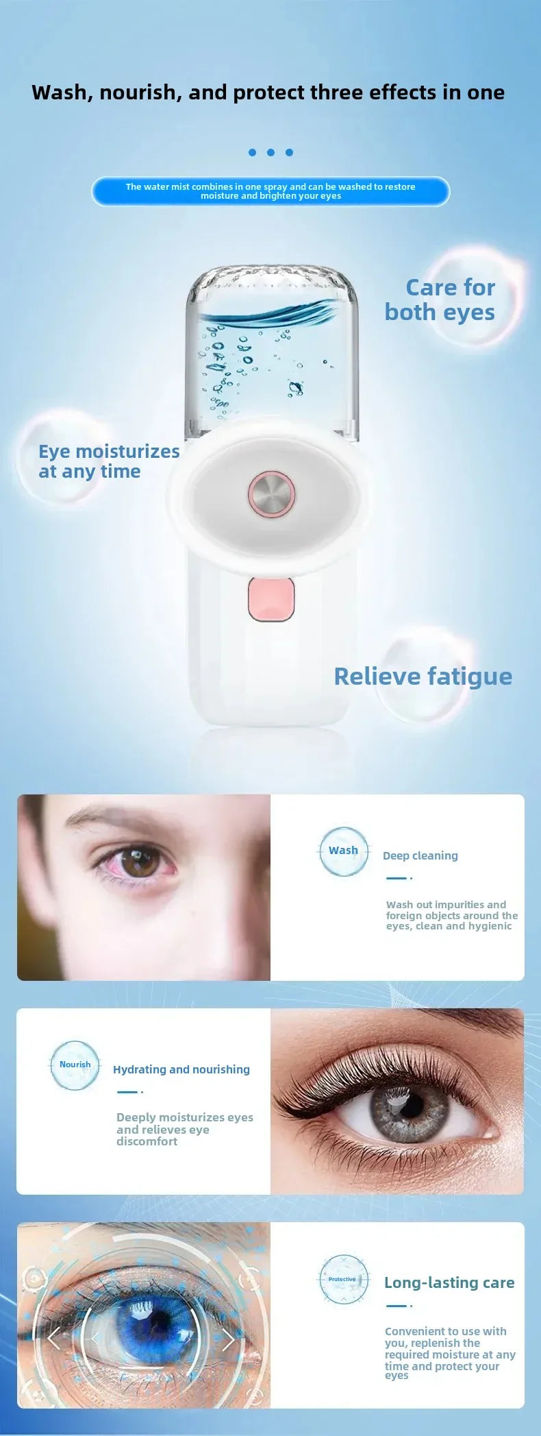 Nano Eye Care Device - Eye Massager with Steam Atomization, Spray for Dry Eyes, Hydrating & Nourishing