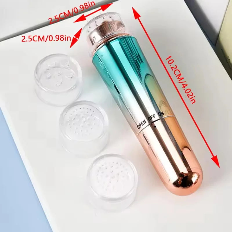 Mini Eye Massager – Electric Anti-Wrinkle & Anti-Aging Eye Massager for Dark Circles, with 4 Replaceable Heads