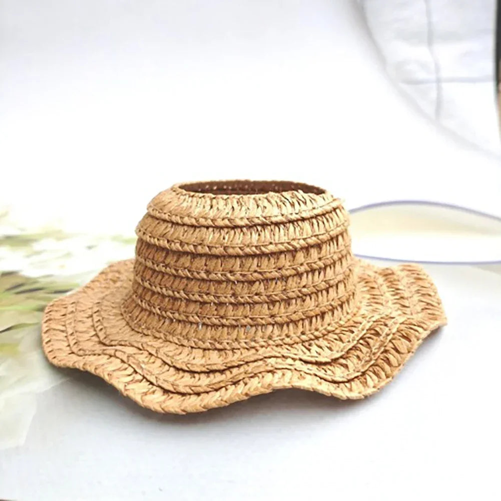 Ropa Labubu Doll Big Into Energy Summer Overalls Straw Hat Doll Clothes Set with Belt Decoration