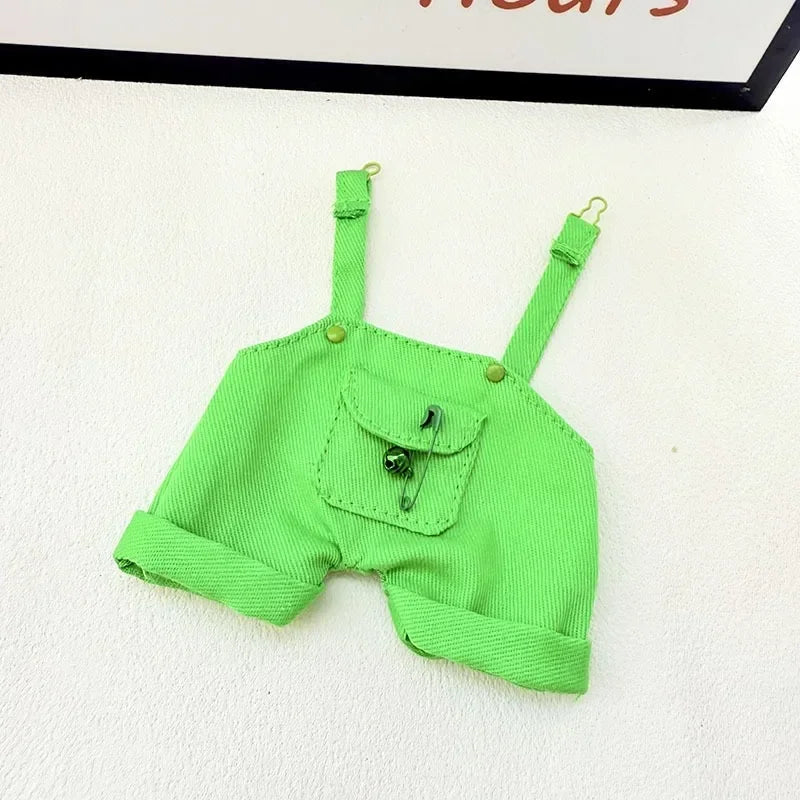 Ropa Labubu Doll Big Into Energy Summer Overalls Straw Hat Doll Clothes Set with Belt Decoration