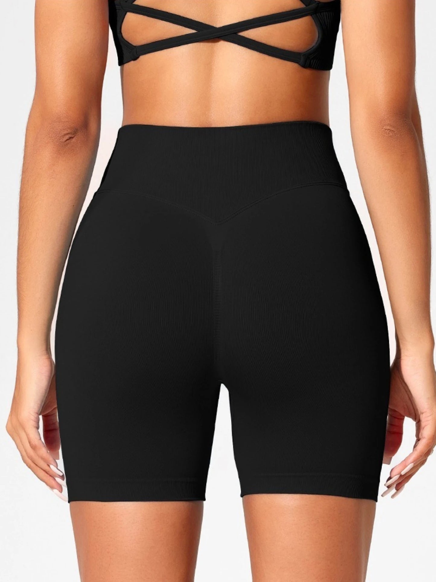 Summer High Waisted Yoga Shorts Fashionable and Sexy Running Fitness Pants Solid Color Yoga Leggings