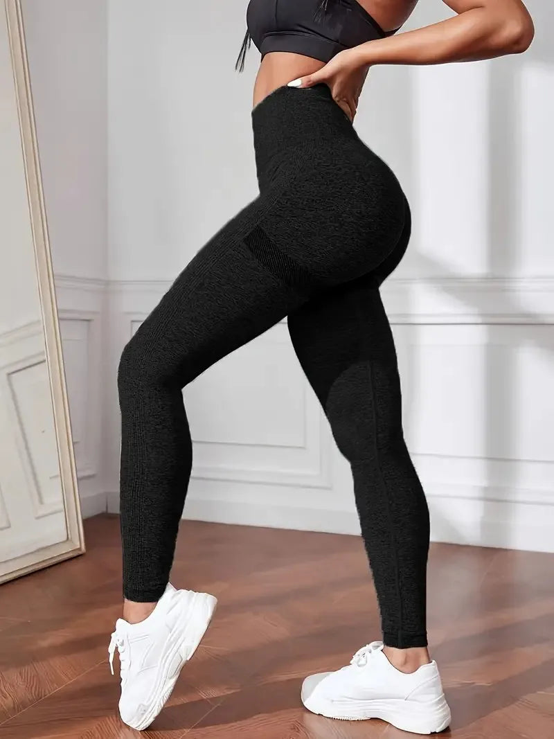 High Waist Yoga Pant Women's Activewear for Running Cycling and Gym Hip Lifting and Slimming Pants Leggings Solid Color
