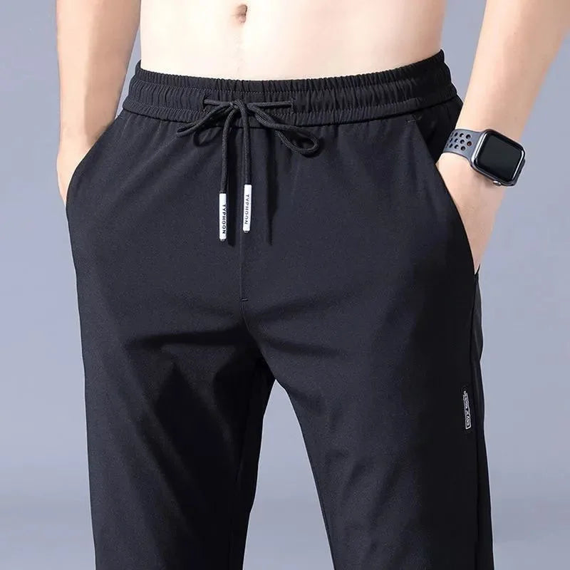 Men's Casual Pants Stretch Slim Fit Elastic Waist Jogger Korean Classic Blue Black Gray Male Brand Trousers Plus Size 4XL 5XL