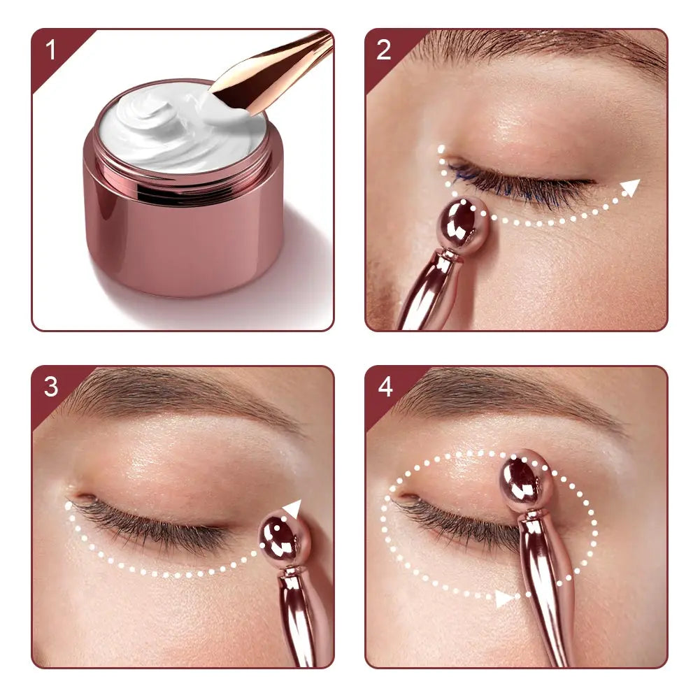 2in1 Mini Eye Massage Stick Face Lifting Massage Anti Cream Eye Pouch Dark Circles Spoon Applicator Facial Mixing Scoop Tool