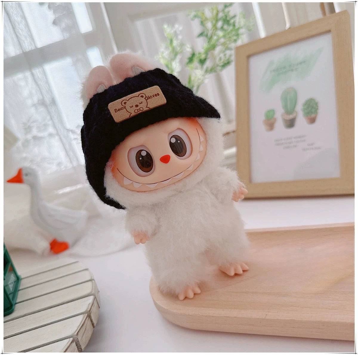 Retro Trend Camera Suit Pants Striped Overalls For labubu big into energy For Ropa labubu V3 V2 V1 doll clothes Accessories