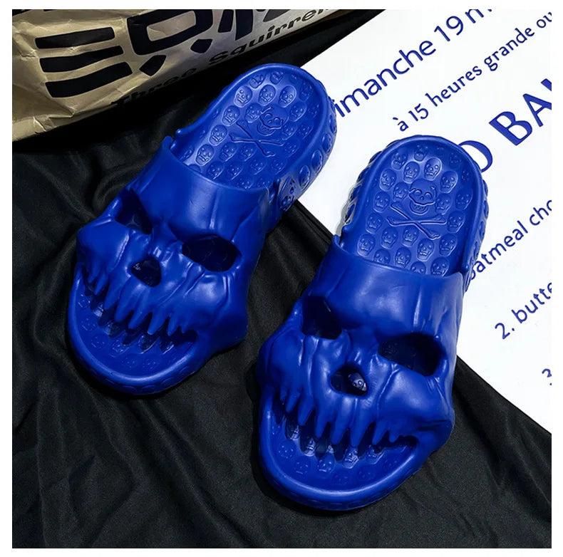 2024 Summer Skull Men Women Slippers Easter Slippers Male Outdoor Fun Novelty Slide Thick Sole Platform Beach Soft Women Sandal