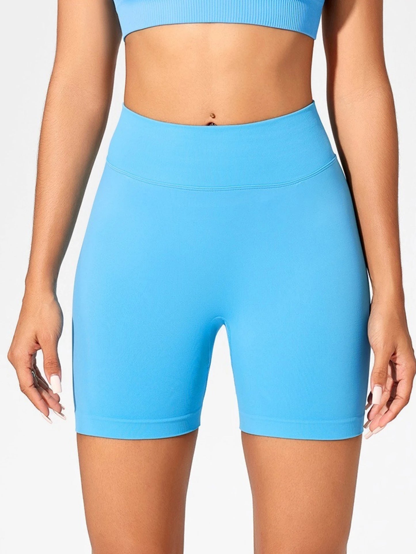 Summer High Waisted Yoga Shorts Fashionable and Sexy Running Fitness Pants Solid Color Yoga Leggings