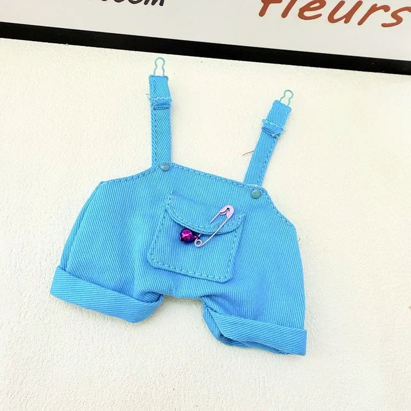 Ropa Labubu Doll Big Into Energy Summer Overalls Straw Hat Doll Clothes Set with Belt Decoration
