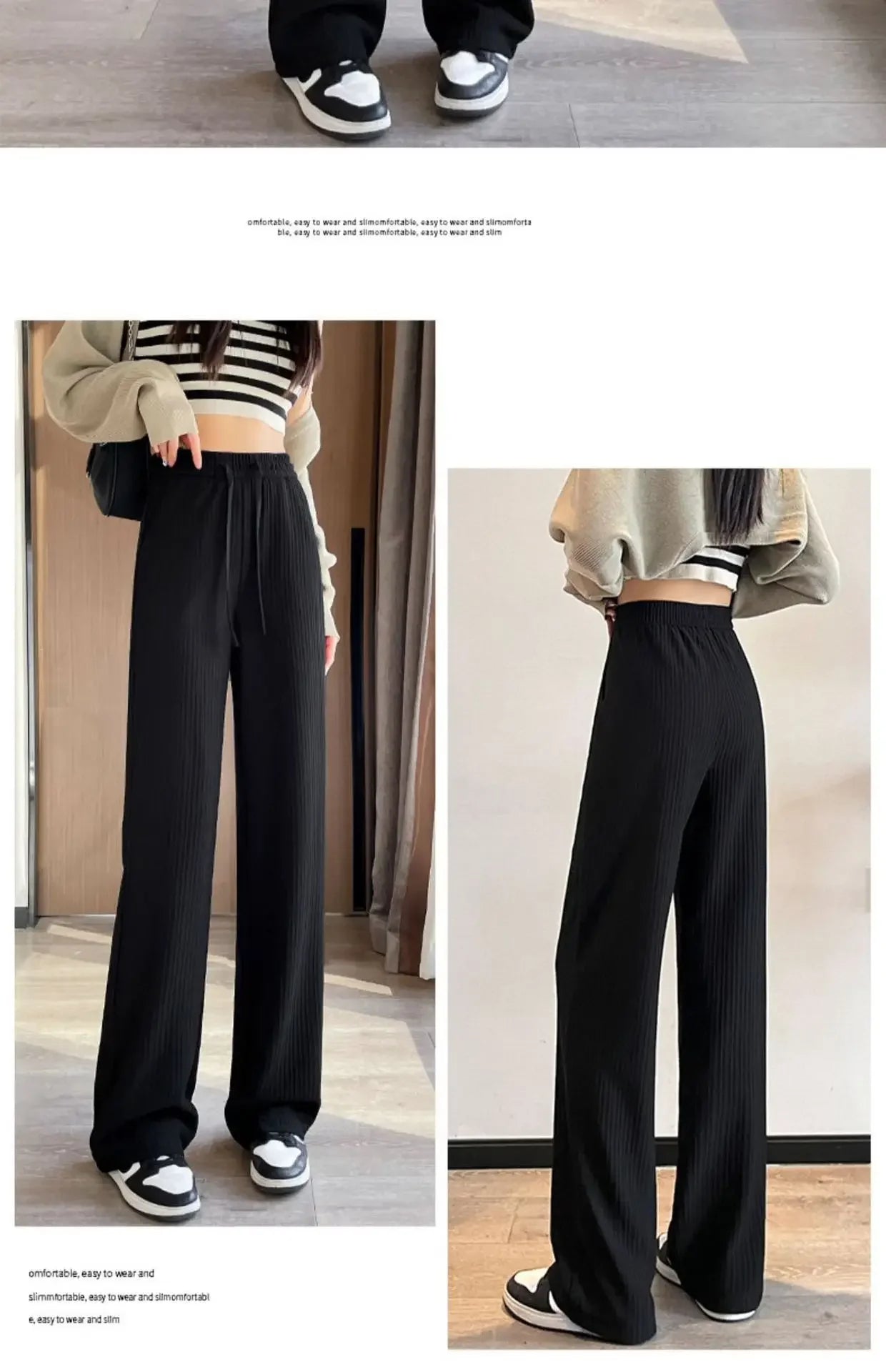 2025 Summer Puff Cloud Pants Comfortable Women High Waist Draped Straight Casual Pants Cloud Puff Wide Leg Running Pants