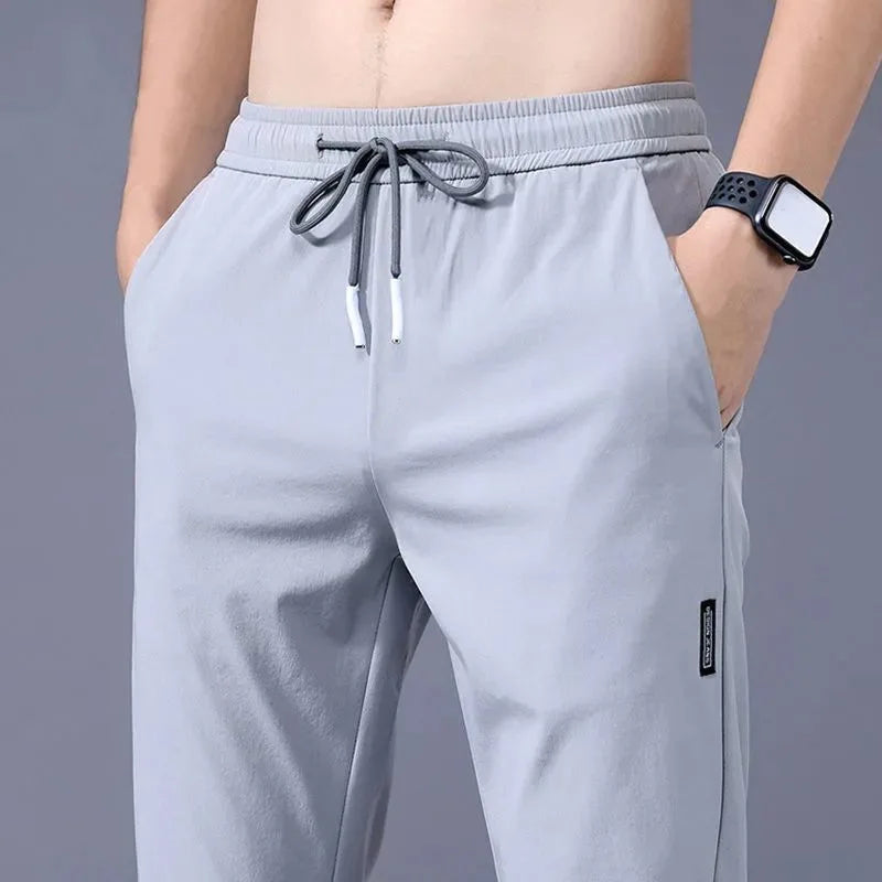 Men's Casual Pants Stretch Slim Fit Elastic Waist Jogger Korean Classic Blue Black Gray Male Brand Trousers Plus Size 4XL 5XL