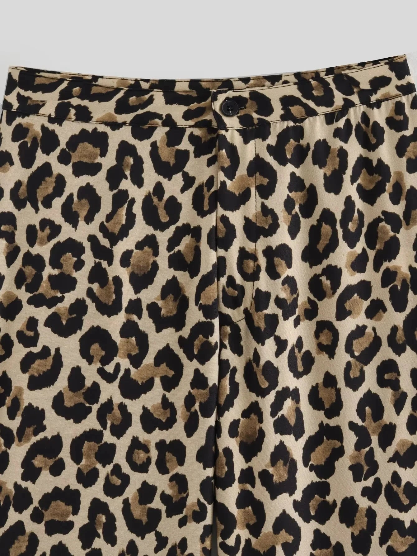 TRAF Women's Trousers Leopard Print Pants For Women Vintage High Waist Baggy Wide Pants Woman Streetwear Straight Long Pants