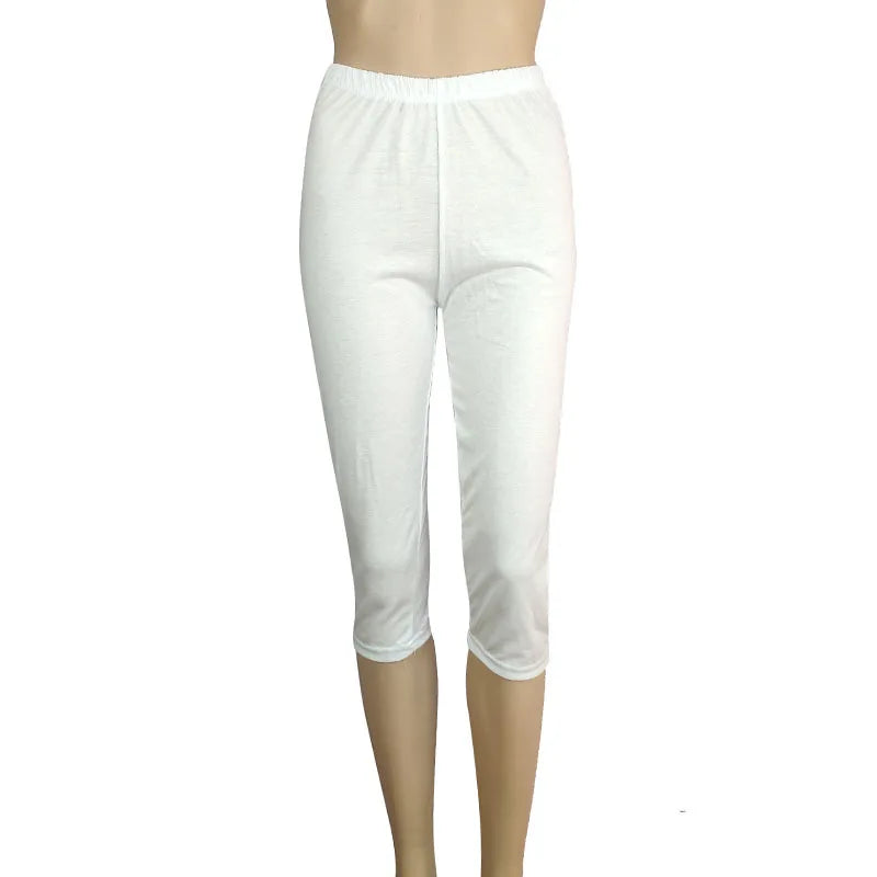 Woman High Waist Yoga Pants Large Size Leggings, Tummy Control Workout Capri Leggings, Women's Casual knee-Length Pants