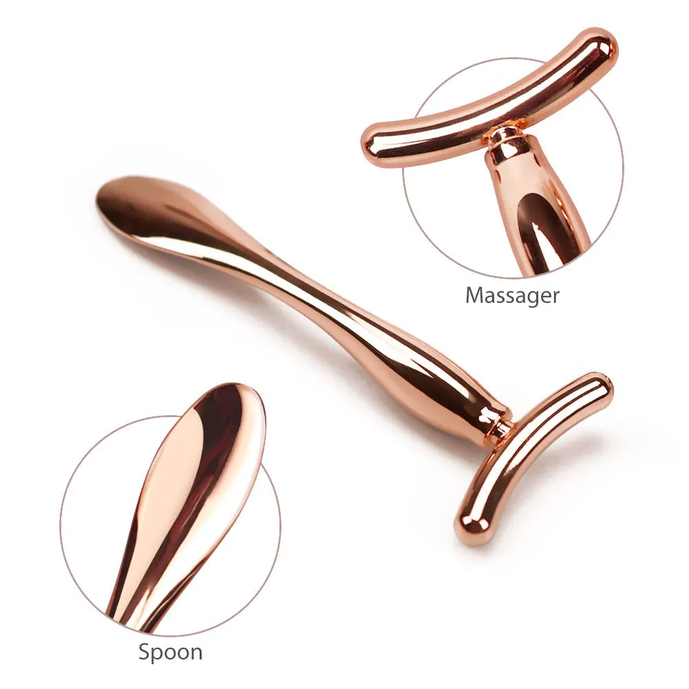 2in1 Mini Eye Massage Stick Face Lifting Massage Anti Cream Eye Pouch Dark Circles Spoon Applicator Facial Mixing Scoop Tool