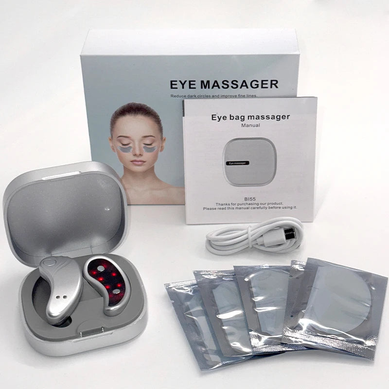 EMS Pulse Micro-current Led Red Light Eye Care Therapy Device Eye Massager For Treatment Under Eye Wrinkle To Relieve Fatigue