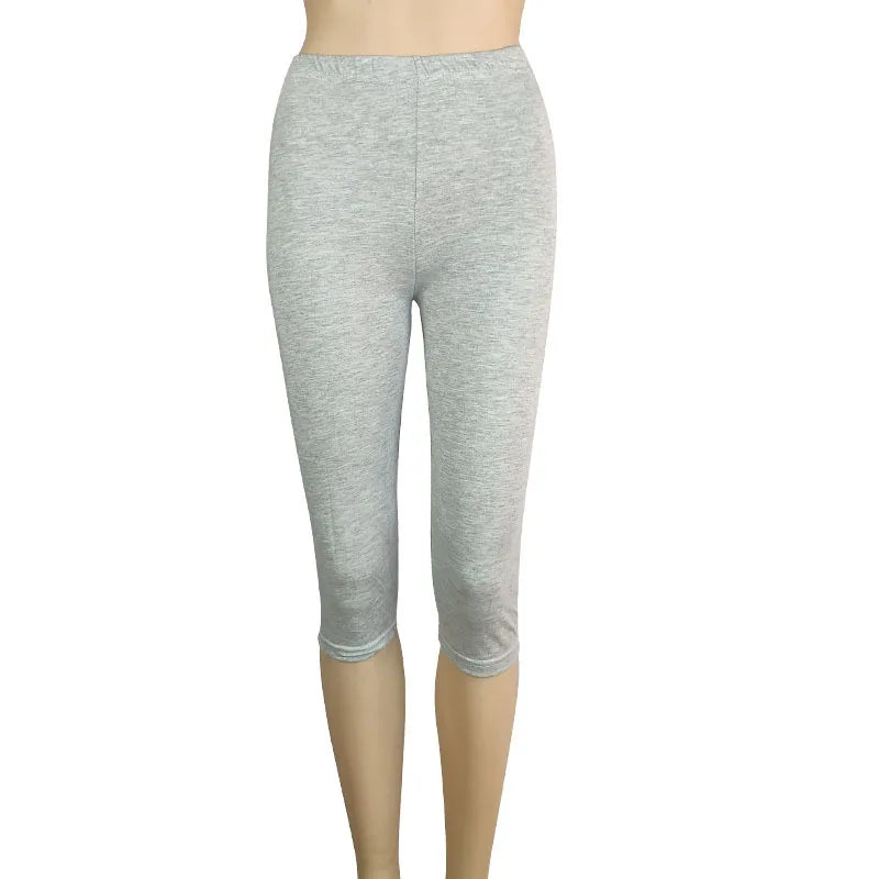Woman High Waist Yoga Pants Large Size Leggings, Tummy Control Workout Capri Leggings, Women's Casual knee-Length Pants