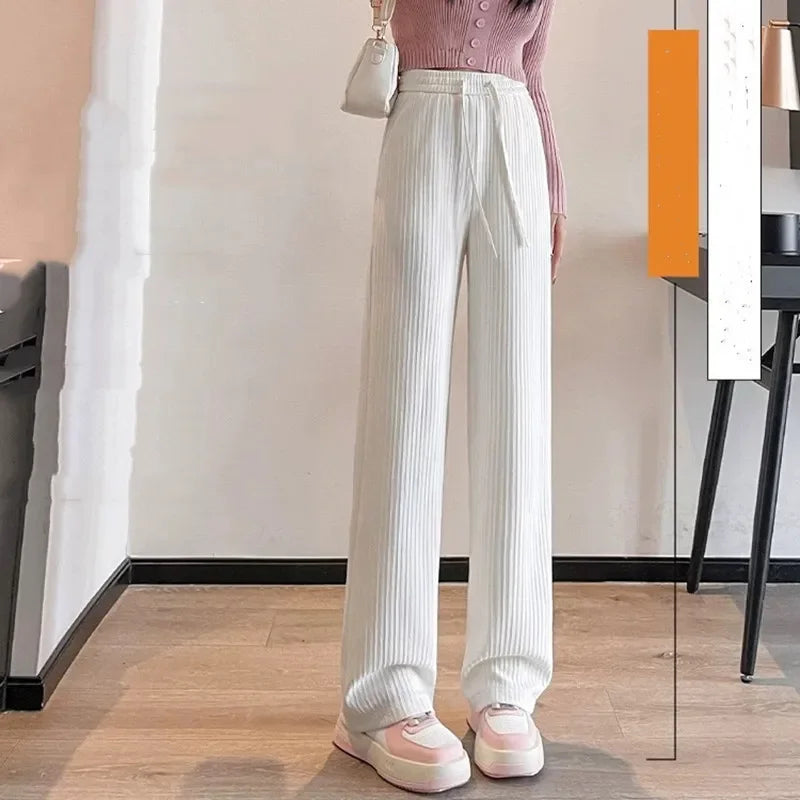 2025 Summer Puff Cloud Pants Comfortable Women High Waist Draped Straight Casual Pants Cloud Puff Wide Leg Running Pants