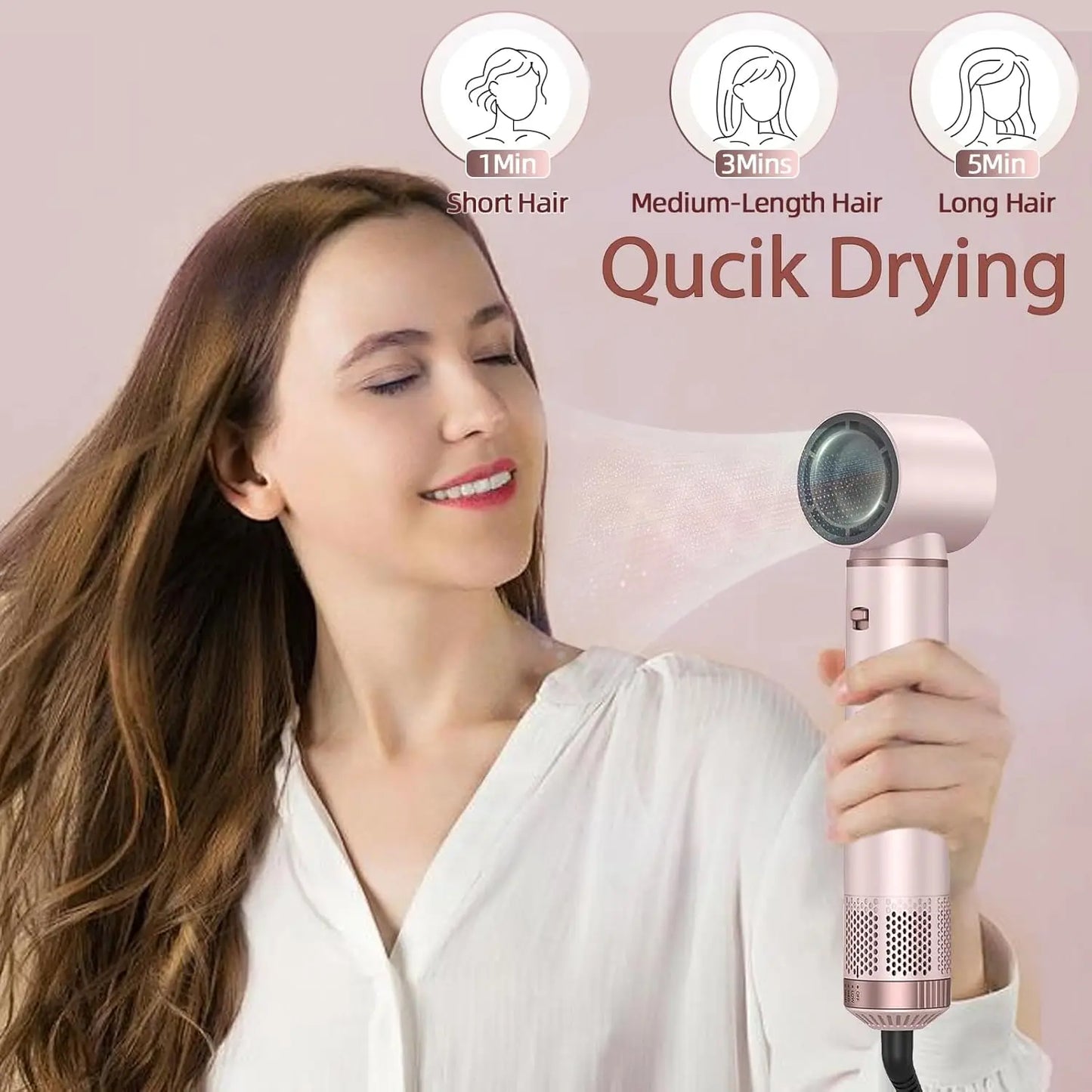 Hair Dryer 5-In-1 Electric Hair Comb Negative Ion Straight Curler Brush Blow Dryer Air Comb Hair Styling Tools Complete Set