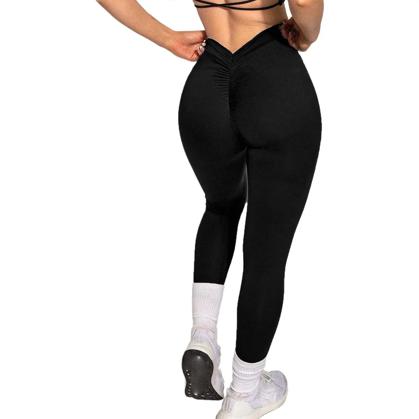 New V-waist peach hip fitness pants women's no embarrassment line summer yoga pants hip tight tracksuit pants