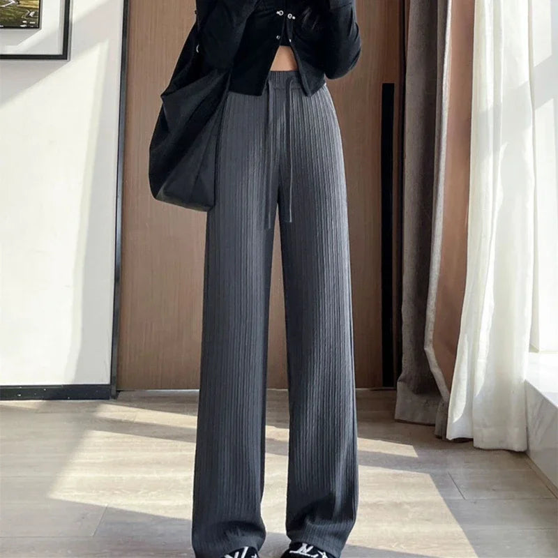 2025 Summer Puff Cloud Pants Comfortable Women High Waist Draped Straight Casual Pants Cloud Puff Wide Leg Running Pants
