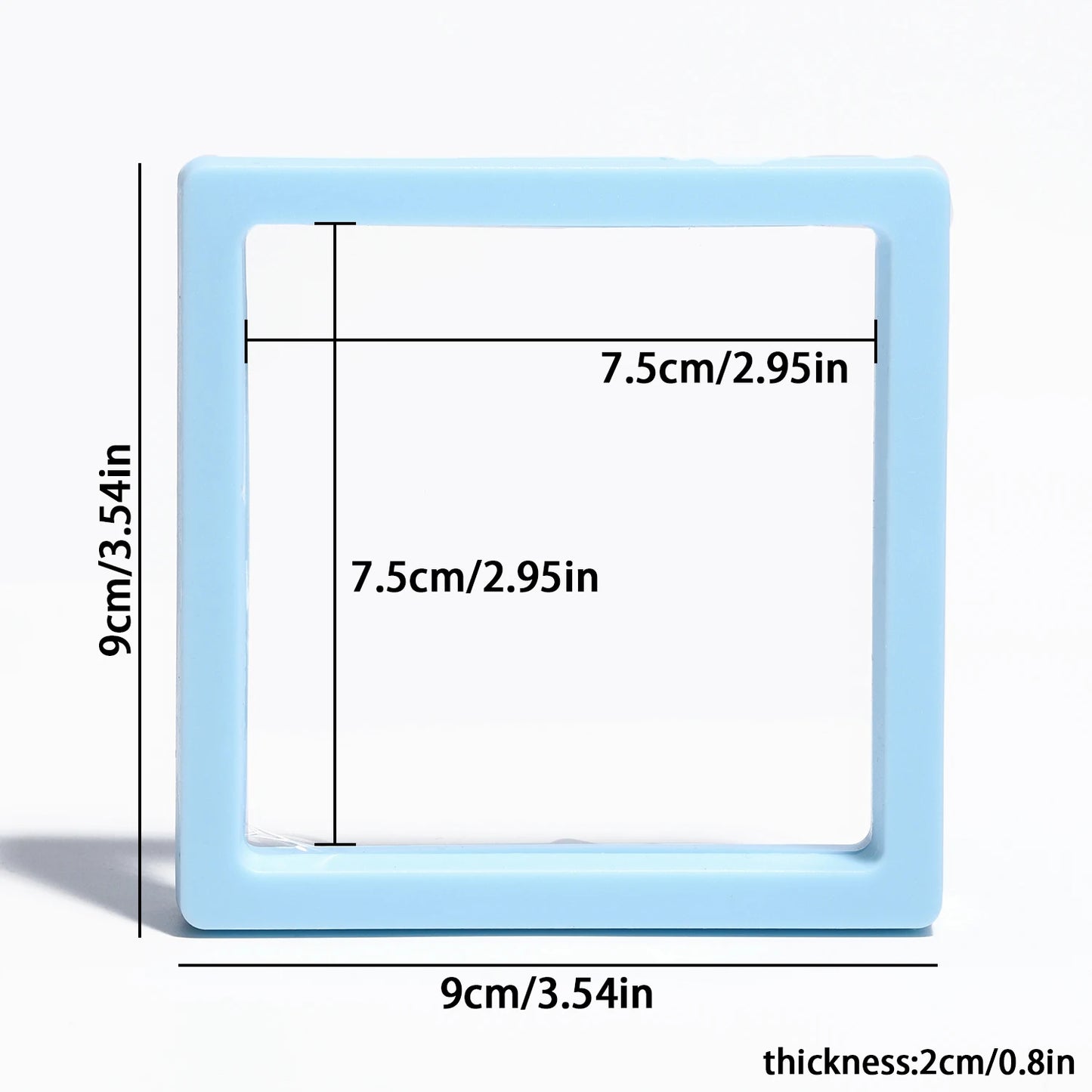 Black 3D Free Stand Suspension Floating Case Frame Membrane Display For Jewelry Storage Ring Earrings Necklace Accessories Box