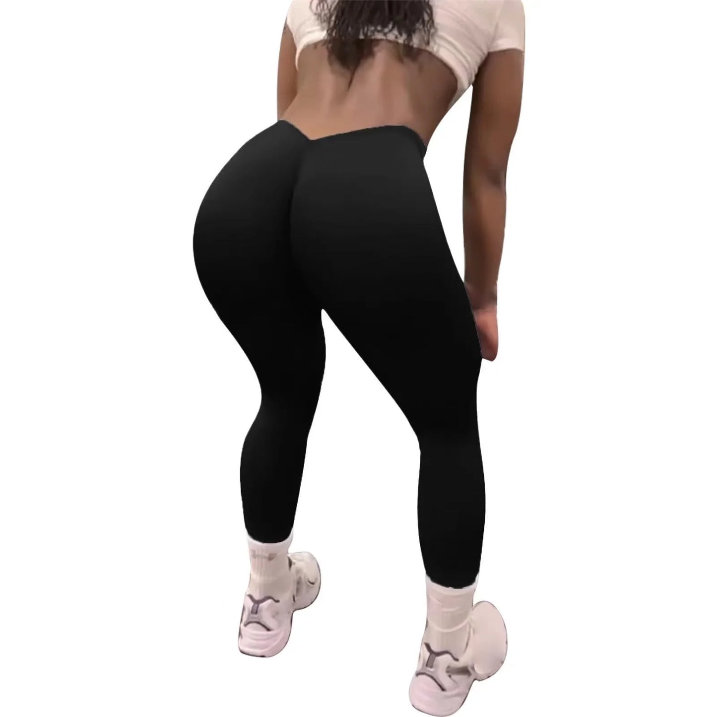 New V-waist peach hip fitness pants women's no embarrassment line summer yoga pants hip tight tracksuit pants