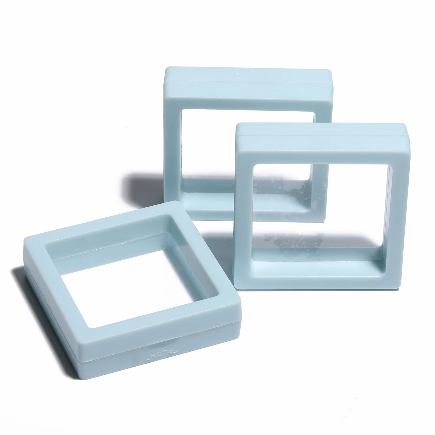 Black 3D Free Stand Suspension Floating Case Frame Membrane Display For Jewelry Storage Ring Earrings Necklace Accessories Box