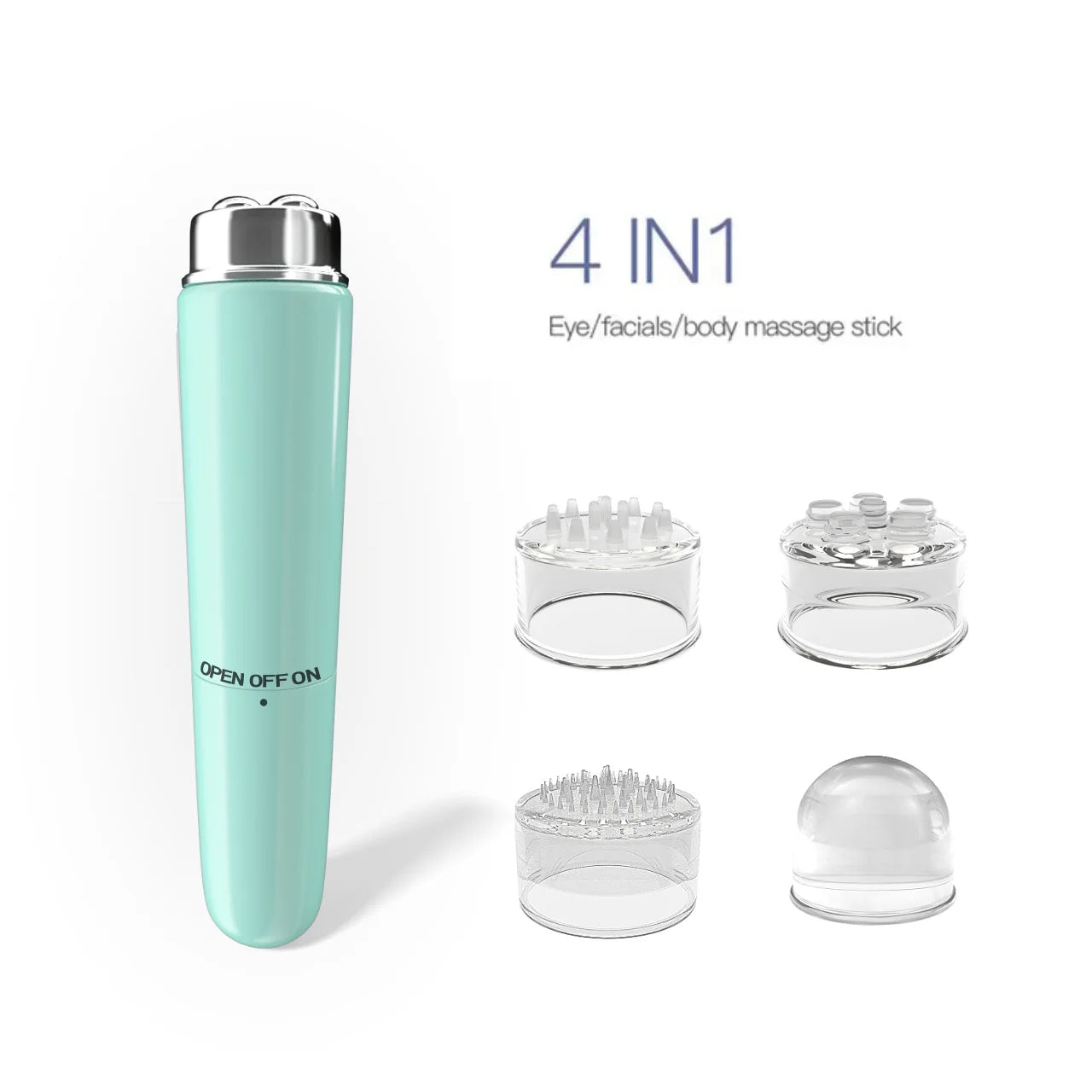 Mini Eye Massager – Electric Anti-Wrinkle & Anti-Aging Eye Massager for Dark Circles, with 4 Replaceable Heads