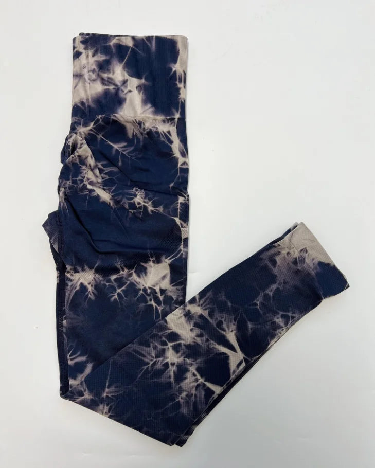 Women Tiedye Gym Leggings Seamless Mujer Push Up Seamless Pants Scrunch Sports Fitness High Waist Workout Yoga Leggins Drop Ship
