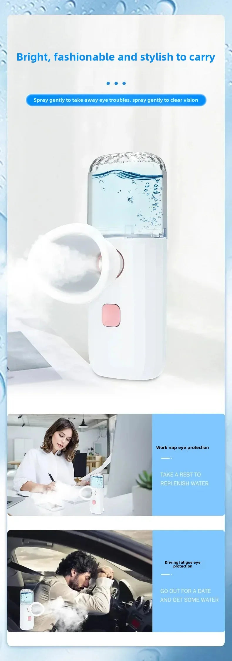 Nano Eye Care Device - Eye Massager with Steam Atomization, Spray for Dry Eyes, Hydrating & Nourishing