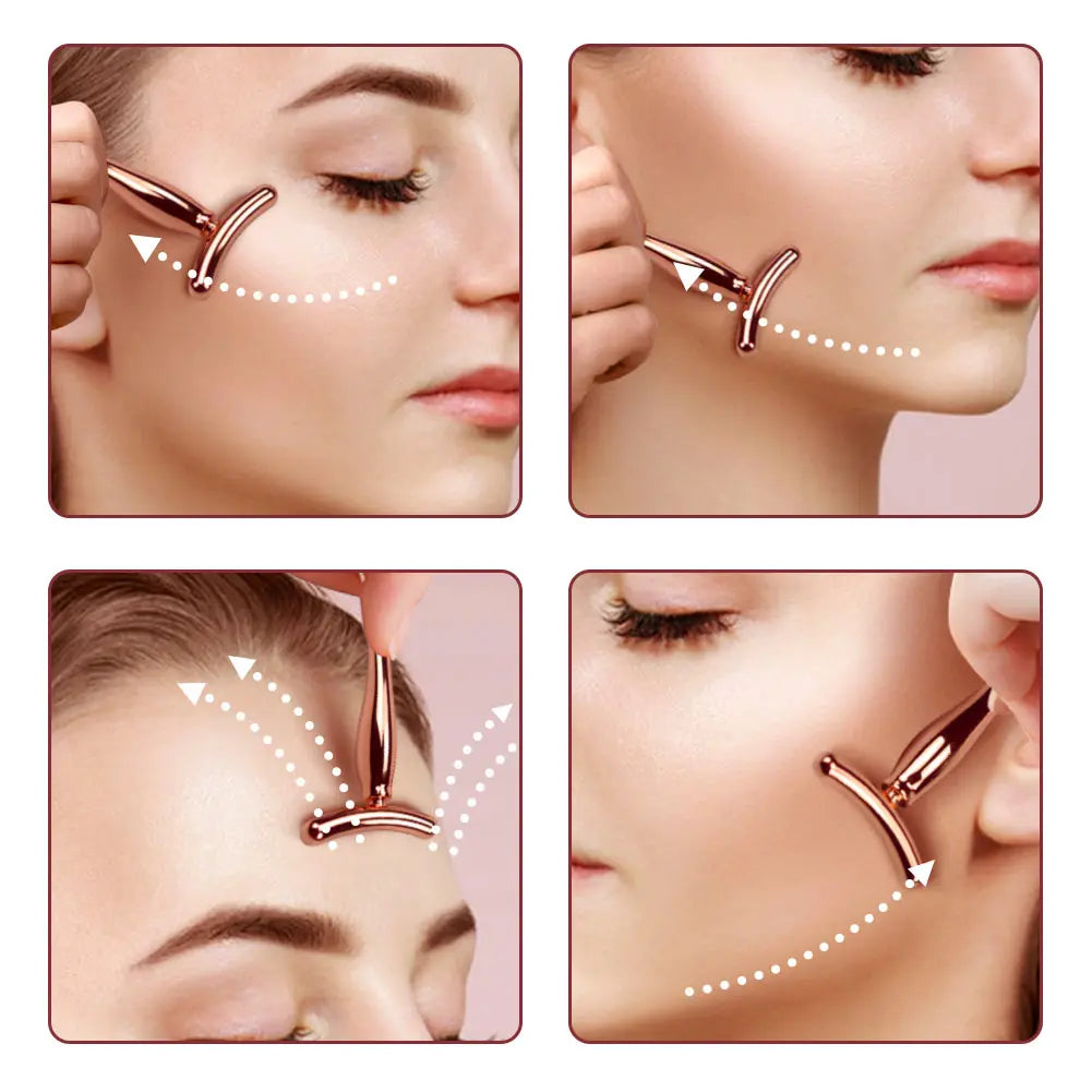 2in1 Mini Eye Massage Stick Face Lifting Massage Anti Cream Eye Pouch Dark Circles Spoon Applicator Facial Mixing Scoop Tool
