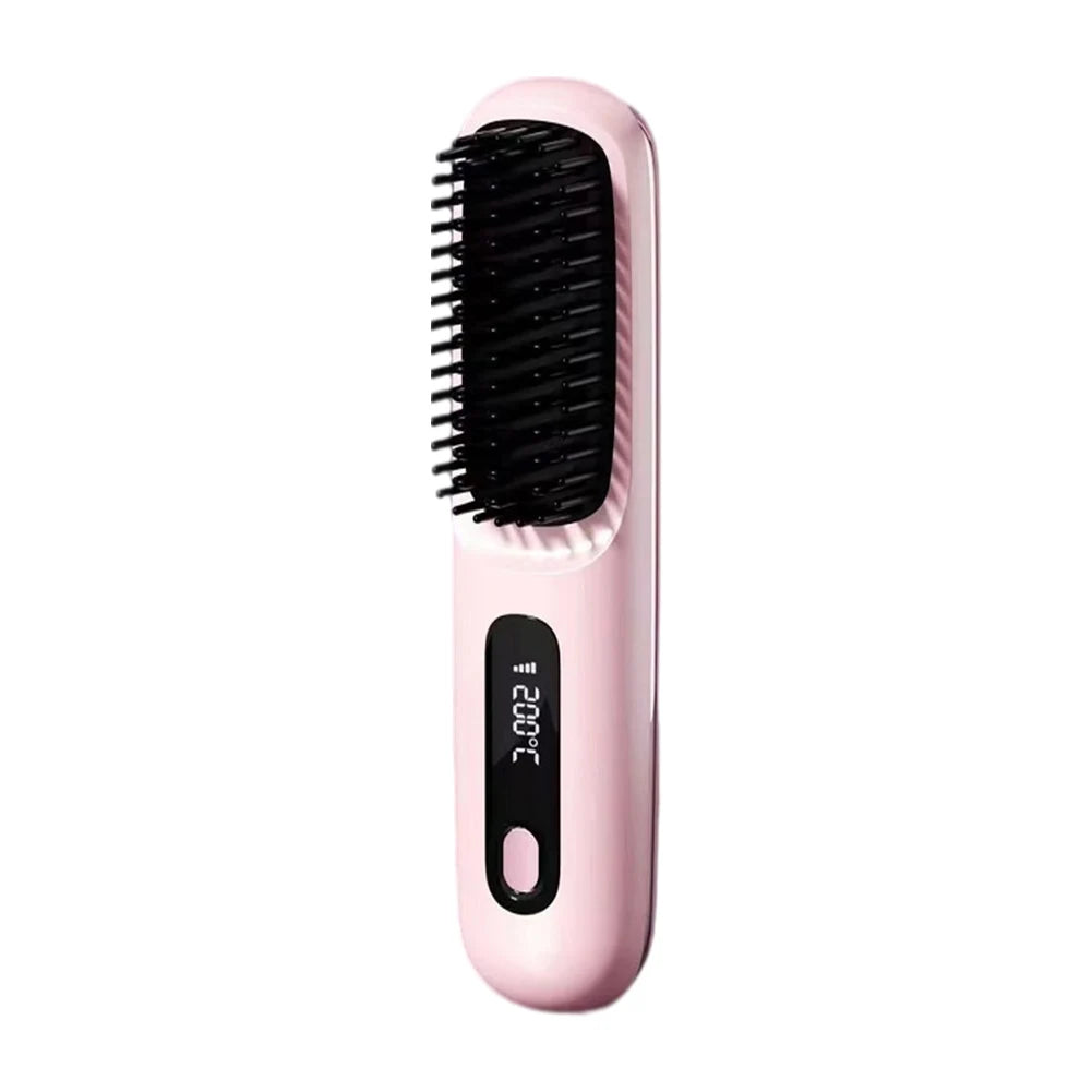 Hair Straightener Brush Household Heating Comb Straightener 3 Temp Settings Electric Brush Hot Comb for Hair Straightening