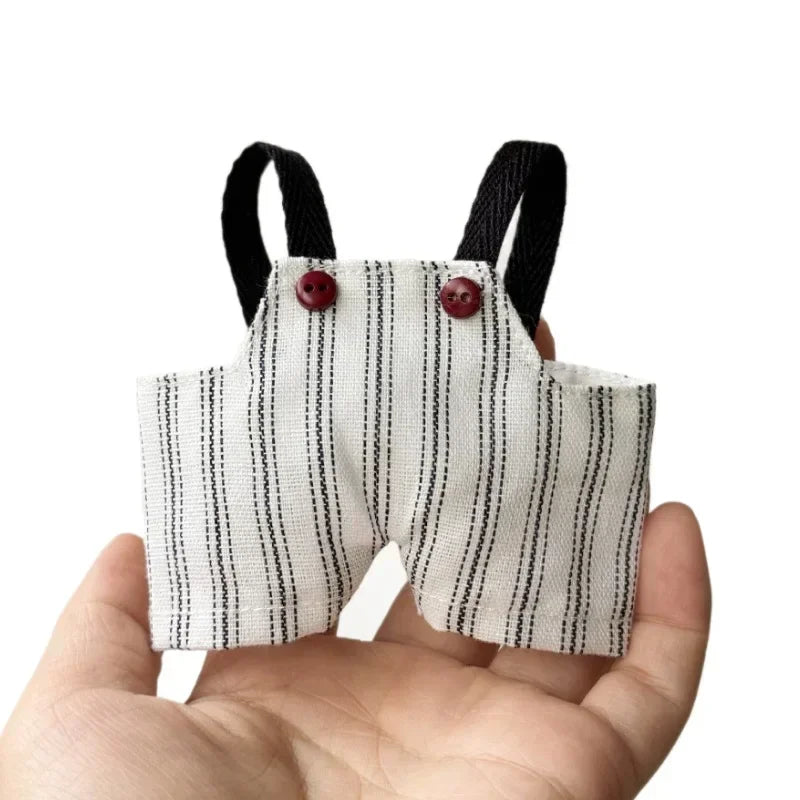 Retro Trend Camera Suit Pants Striped Overalls For labubu big into energy For Ropa labubu V3 V2 V1 doll clothes Accessories