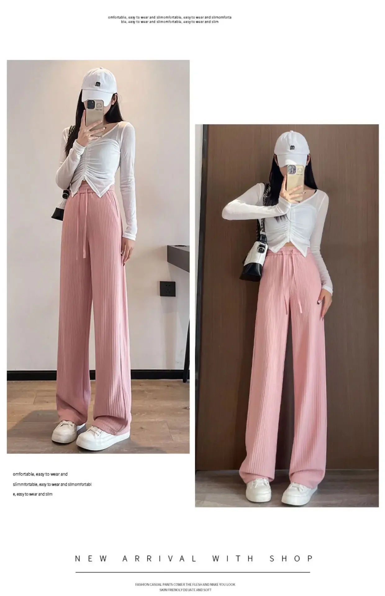 2025 Summer Puff Cloud Pants Comfortable Women High Waist Draped Straight Casual Pants Cloud Puff Wide Leg Running Pants