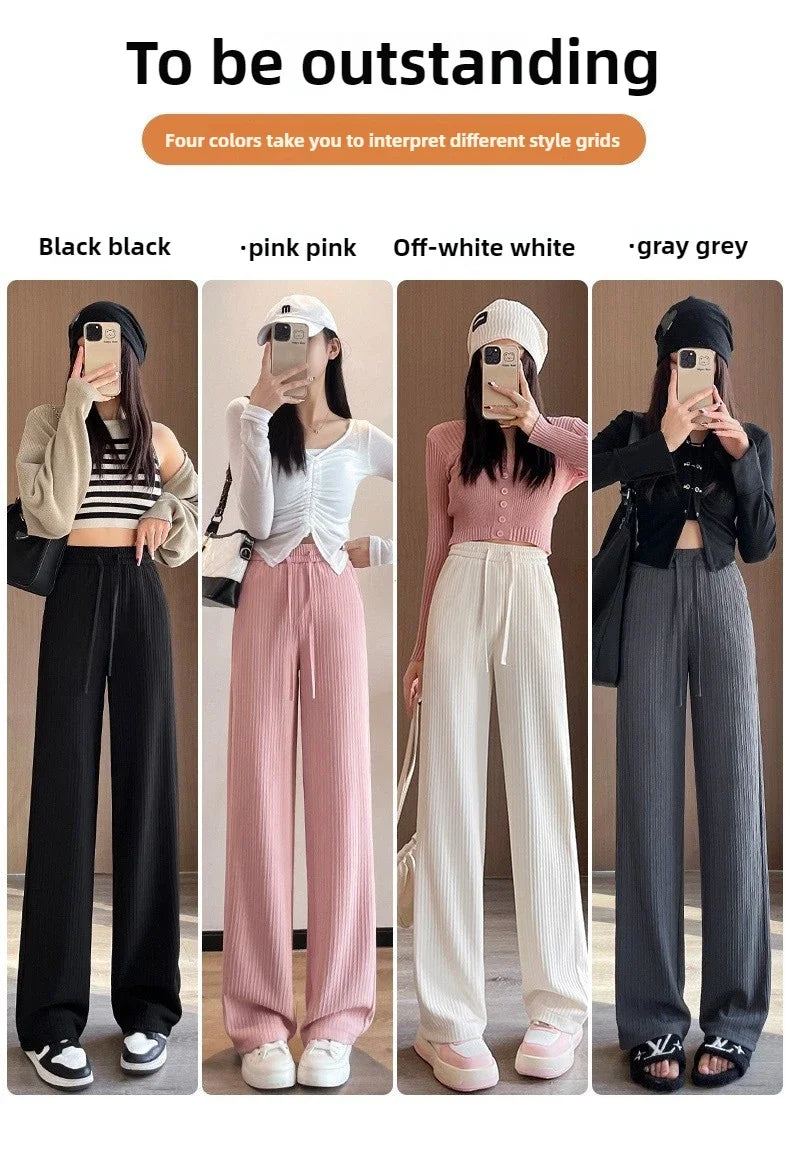 2025 Summer Puff Cloud Pants Comfortable Women High Waist Draped Straight Casual Pants Cloud Puff Wide Leg Running Pants