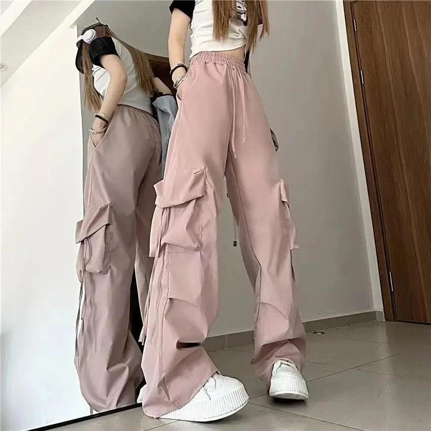 American Vintage High-Waisted Straight-Leg Wide-Leg Pants Casual Loose-Fit Design Sensibility For Women Summer 2024
