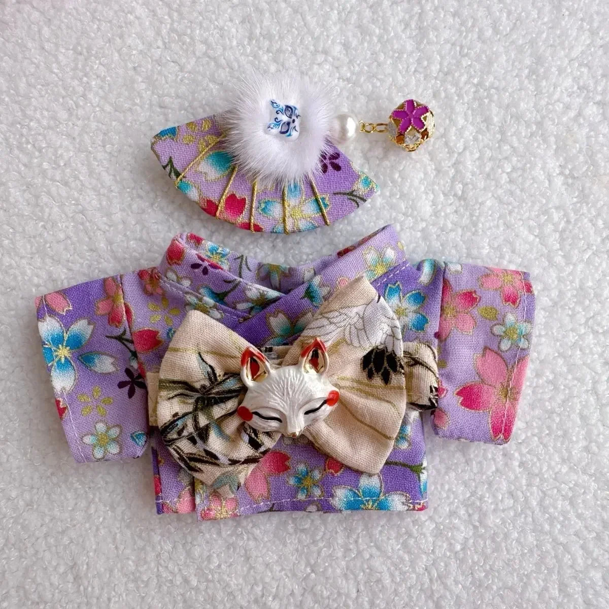 Labubu Doll Outfit Big Into Energy Style 15cm V3 Traditional Kimono Clothes Set for Ropa Labubu