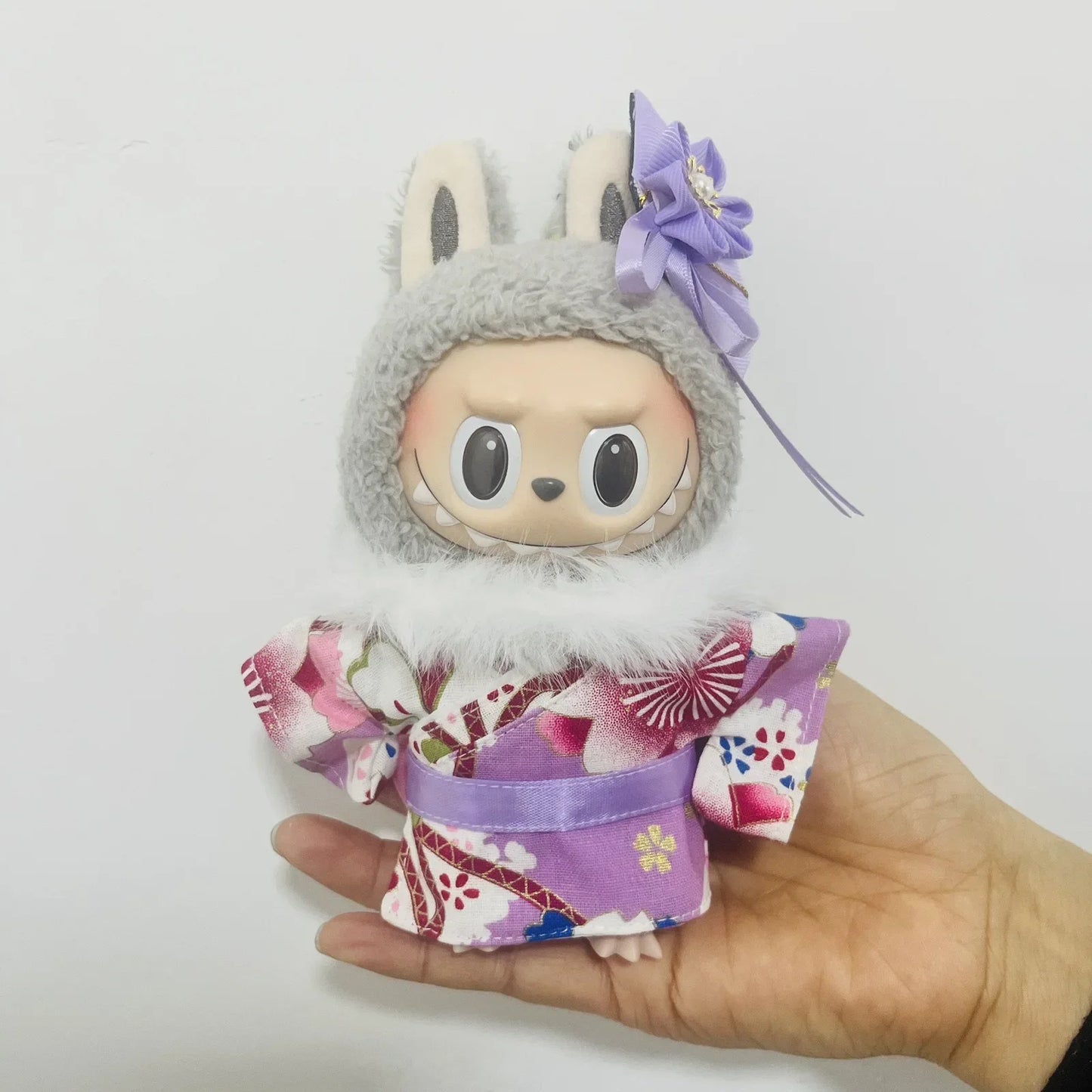 Labubu Doll Outfit Big Into Energy Style 15cm V3 Traditional Kimono Clothes Set for Ropa Labubu
