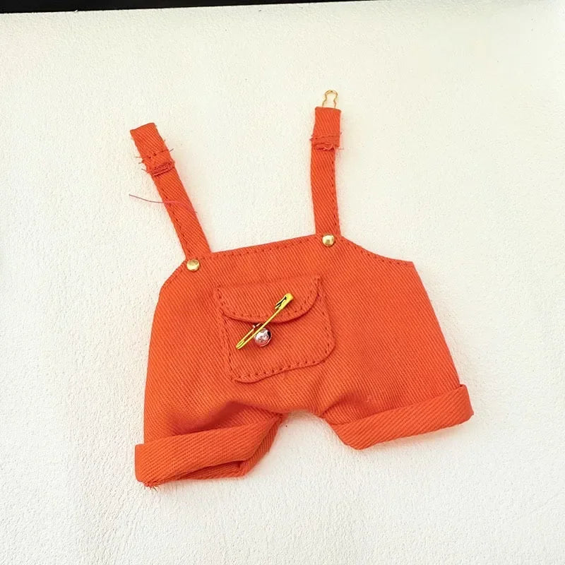 Ropa Labubu Doll Big Into Energy Summer Overalls Straw Hat Doll Clothes Set with Belt Decoration