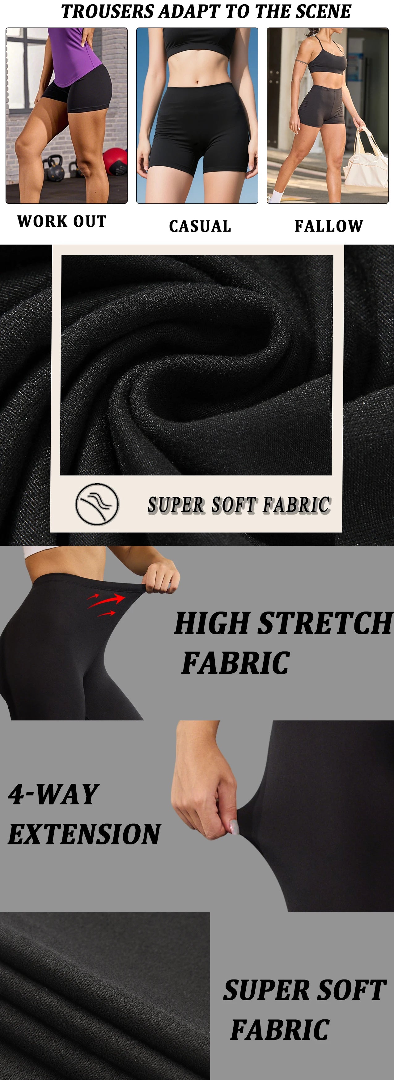 Biker Shorts For Women Super Soft No See Through Workout Yoga Running Cycling Push Up Gym Fitness Shorts Women's Activewear